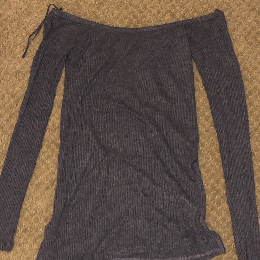 Off the shoulder grey top